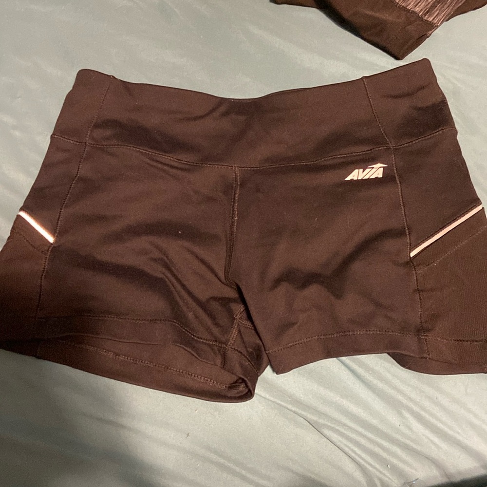 All black tight workout shorts with pockets